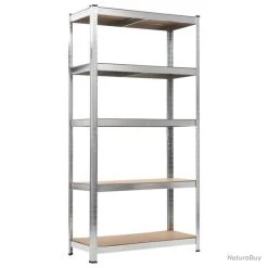 Lot De 2 étagères De Rangement Charge Lourde Robuste Atelier Garage Outils 90 X 40 X 180 Cm Argenté -Des outils pour votre vie. 00004 Lot de 2 etageres de rangement charge lourde robuste atelier garage outils 90 x 40 x 180 cm argente