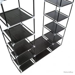 Penderie En Tissu 150 X 175 X 45 Cm Noir 2008208 -Des outils pour votre vie. 00004 Penderie en tissu 150 x 175 x 45 cm noir 2008208