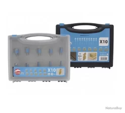 Coffret De 10 Mèches à Rainer Droites 43 Mm Leman