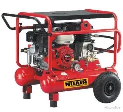 Compresseur à Moteur Thermique Essence Mobile 5,5CV 4kW 2x10L 10 Bar WARRIOR 103-5.5S-HONDA Nuair
