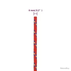 Corde De Bateau Rouge 6 Mm 250 M Polypropylène -Des outils pour votre vie. 00005 Corde de bateau Rouge 6 mm 250 m Polypropylene