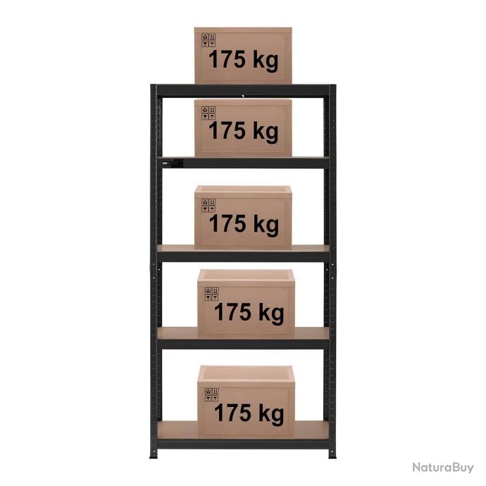 Étagère Charge Lourde étagère Métallique étagère D'atelier 90 X 40 X 180 Cm Supporte 5 X 175 Kg Gar 5 Étagère Charge Lourde étagère Métallique étagère D'atelier 90 X 40 X 180 Cm Supporte 5 X 175 Kg Gar – Image 5