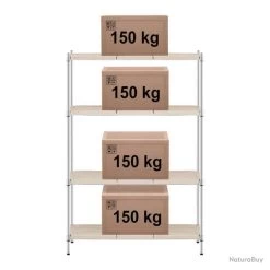 Étagère Charge Lourde Métallique Professionnel 120 X 45 X 180 Cm 1 000 Kg Tapis Compris 14_0001504 -Des outils pour votre vie. 00005 Etagere charge lourde metallique professionnel 120 x 45 x 180 cm 1 000 kg tapis compris 14 0001504