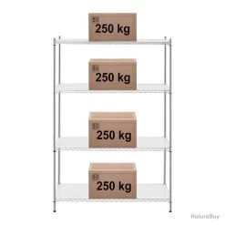 Étagère Charge Lourde Métallique Professionnel 120 X 60 X 180 Cm 1 000 Kg 14_0001506 -Des outils pour votre vie. 00005 Etagere charge lourde metallique professionnel 120 x 60 x 180 cm 1 000 kg 14 0001506