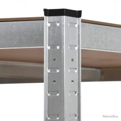 Étagère De Rangement Argenté 75x75x180 Cm Acier Et MDF 144265 -Des outils pour votre vie. 00005 Etagere de rangement Argente 75x75x180 cm Acier et MDF