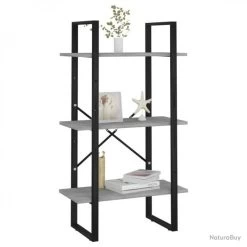 Étagère De Rangement Gris Béton 60x30x105 Cm Aggloméré 806511 -Des outils pour votre vie. 00005 Etagere de rangement Gris beton 60x30x105 cm Agglomere 806511