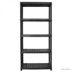 Étagère De Rangement à 5 Niveaux Noir 91,5x45,7x185cm Plastique 147686 -Des outils pour votre vie. 00005 Etagere de rangement a 5 niveaux Noir 91 5x45 7x185cm Plastique
