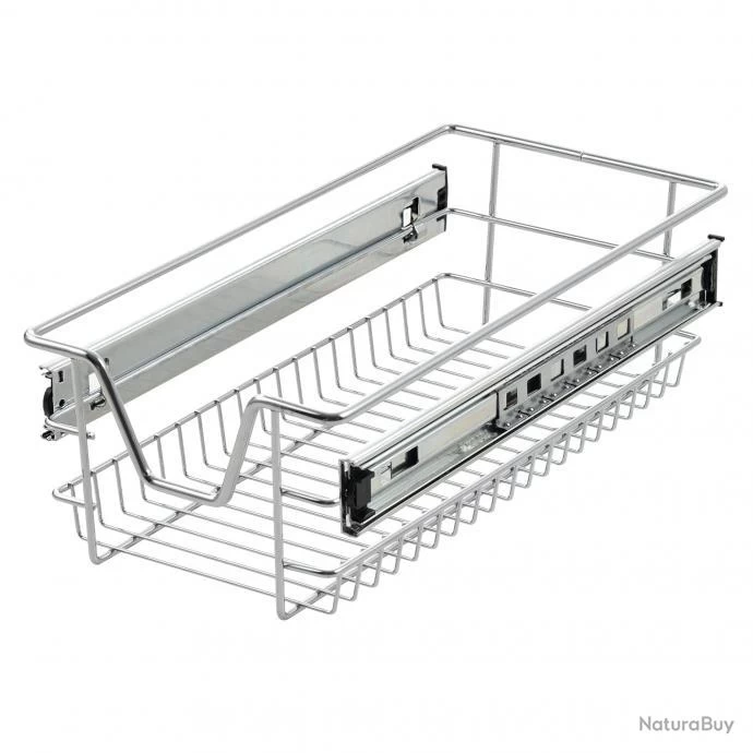 Lot De 2 Paniers Tiroirs De Rangement à Glissières Télescopiques Extension Complète Jusqu'à 20 Kg A 5 Lot De 2 Paniers Tiroirs De Rangement à Glissières Télescopiques Extension Complète Jusqu'à 20 Kg A – Image 5
