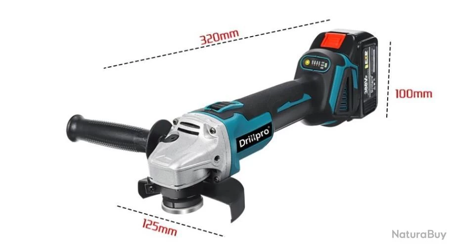 Meuleuse Angle Drillpro Batterie Lithium Diamètre 125 Mm Bleu Noir Puissante Haute Qualité Brushless 5 Meuleuse Angle Drillpro Batterie Lithium Diamètre 125 Mm Bleu Noir Puissante Haute Qualité Brushless – Image 5