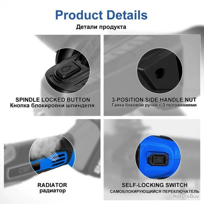 Meuleuse D Angle Pro Sans Fil 20V, Modele: 3 5 Meuleuse D Angle Pro Sans Fil 20V, Modele: 3 – Image 5