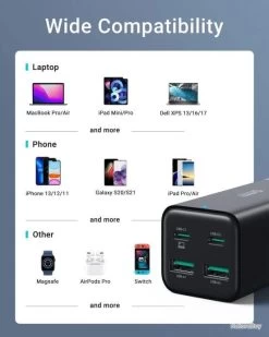 Multiple Chargeur 100W 2 Port USB-C PD 3.0 PPS Et 2-Port USB QC 3.0 Câble 1.5m -Des outils pour votre vie. 00005 Multiple Chargeur 100W 2 Port USB C PD 3.0 PPS et 2 Port USB QC 3.0 Cable 1.5m