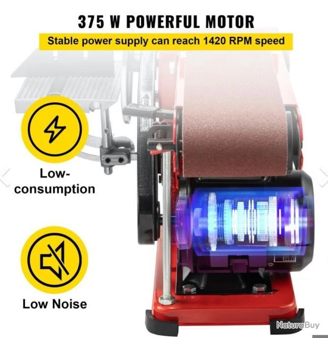 Ponceuse à Bande Et à Disque 375W Polir Métaux Ponceuse Électrique Ponçage LIVRAISON OFFERTE 5 Ponceuse à Bande Et à Disque 375W Polir Métaux Ponceuse Électrique Ponçage LIVRAISON OFFERTE – Image 5