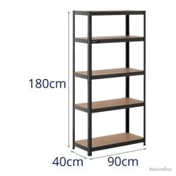 Étagère Charge Lourde étagère Métallique étagère D'atelier 90 X 40 X 180 Cm Supporte 5 X 175 Kg Gar 11 Étagère Charge Lourde étagère Métallique étagère D'atelier 90 X 40 X 180 Cm Supporte 5 X 175 Kg Gar -Des outils pour votre vie. 00006 Etagere charge lourde etagere metallique etagere d atelier 90 x 40 x 180 cm supporte 5 x 175 kg gar