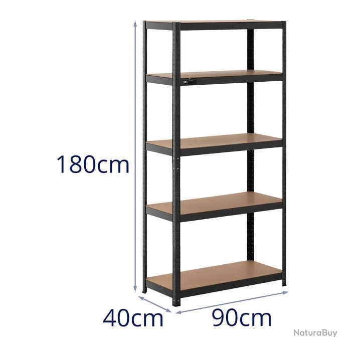 Étagère Charge Lourde étagère Métallique étagère D'atelier 90 X 40 X 180 Cm Supporte 5 X 175 Kg Gar 6 Étagère Charge Lourde étagère Métallique étagère D'atelier 90 X 40 X 180 Cm Supporte 5 X 175 Kg Gar – Image 6