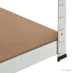 Étagère De Rangement Argenté 75x75x180 Cm Acier Et MDF 144265 -Des outils pour votre vie. 00006 Etagere de rangement Argente 75x75x180 cm Acier et MDF