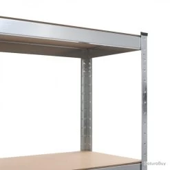 Étagère De Rangement Argenté 80x40x160 Cm Acier Et MDF 144266 -Des outils pour votre vie. 00006 Etagere de rangement Argente 80x40x160 cm Acier et MDF