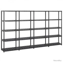 Étagère De Rangement à 5 Niveaux Noir 284x38x170 Cm Plastique 3059860