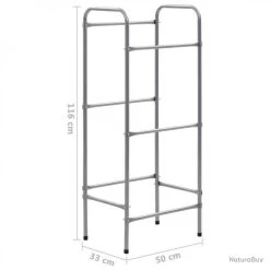 Étagère De Rangement Pour 3 Caisses Argenté 50x33x116 Cm Acier 285212 -Des outils pour votre vie. 00006 Etagere de rangement pour 3 caisses Argente 50x33x116 cm Acier