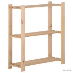 Étagère De Stockage 3 Niveaux 80x28,5x90 Cm Bois De Pin Massif 327321 -Des outils pour votre vie. 00006 Etagere de stockage 3 niveaux 80x28 5x90 cm Bois de pin massif 327321