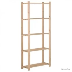 Étagère De Stockage 5 Niveaux 80x28,5x170 Cm Bois De Pin Massif 327320 -Des outils pour votre vie. 00006 Etagere de stockage 5 niveaux 80x28 5x170 cm Bois de pin massif 327320