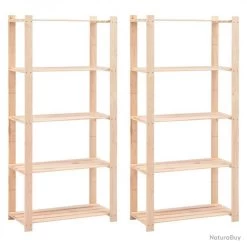 Étagères De Rangement à 5 Niveaux 2 Pcs 80x38x170 Cm 250 Kg 3051113 -Des outils pour votre vie. 00006 Etageres de rangement a 5 niveaux 2 pcs 80x38x170 cm 250 kg 3051113