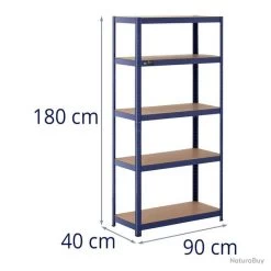 Lot De 2 étagères Charge Lourde étagère Métallique étagère D'atelier 90 X 40 X 180 Cm Supporte 5 X 11 Lot De 2 étagères Charge Lourde étagère Métallique étagère D'atelier 90 X 40 X 180 Cm Supporte 5 X -Des outils pour votre vie. 00006 Lot de 2 etageres charge lourde etagere metallique etagere d atelier 90 x 40 x 180 cm supporte 5 x
