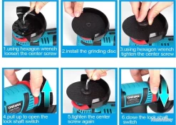 Mini MEULEUSE D'Angle Sans Fil 12V 500 W, Avec Batterie Au Lithium 17 Mini MEULEUSE D'Angle Sans Fil 12V 500 W, Avec Batterie Au Lithium -Des outils pour votre vie. 00006 Mini MEULEUSE d Angle sans Fil 12V 500 W avec Batterie au Lithium