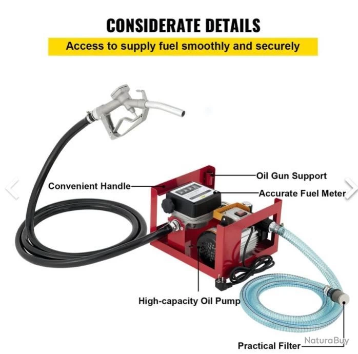 Pompe Diesel Auto-amorçante 60L/min, Pompe Gasoil électrique 550W.......LIVRAISON OFFERTE 6 Pompe Diesel Auto-amorçante 60L/min, Pompe Gasoil électrique 550W.......LIVRAISON OFFERTE – Image 6