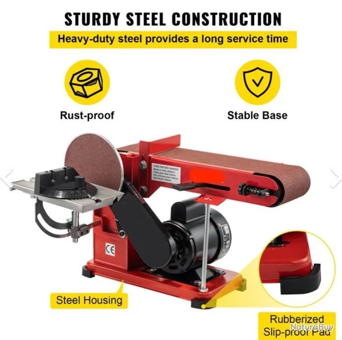 Ponceuse à Bande Et à Disque 375W Polir Métaux Ponceuse Électrique Ponçage LIVRAISON OFFERTE 6 Ponceuse à Bande Et à Disque 375W Polir Métaux Ponceuse Électrique Ponçage LIVRAISON OFFERTE – Image 6