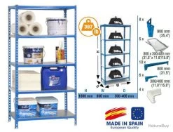SimonRack - Etagère De Rangement Simonclick 1800x800x300mm Bleu Galva Charge 180Kg - MINI 300 Simon