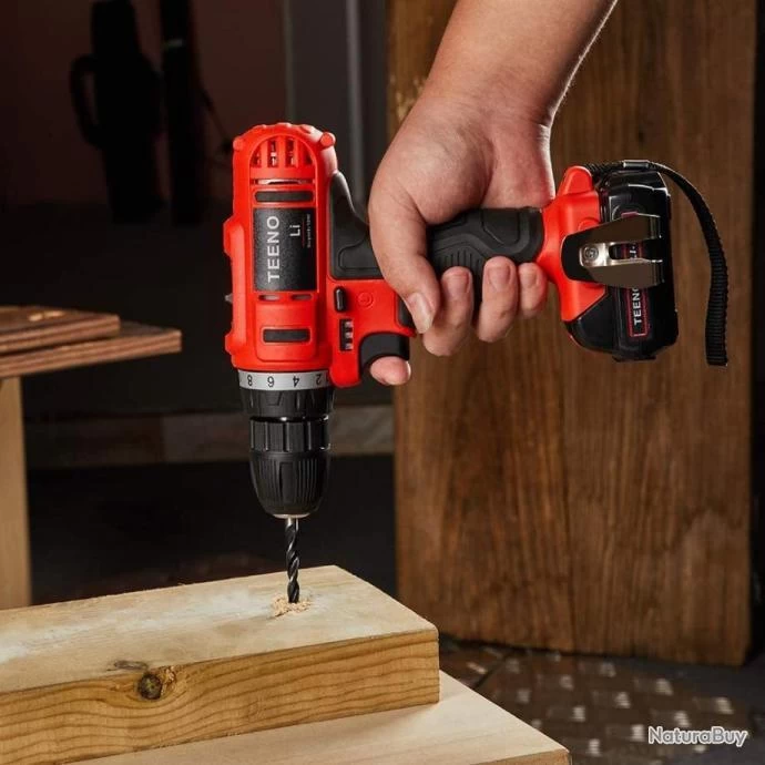 Visseuse Perceuse Sans Fil 21V 2 Vitesses 2 Batteries Lithium 1.5Ah Chargeur Inclus 20 Accessoires 6 Visseuse Perceuse Sans Fil 21V 2 Vitesses 2 Batteries Lithium 1.5Ah Chargeur Inclus 20 Accessoires – Image 6