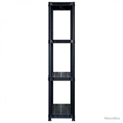 Étagère De Rangement à 4 Niveaux Noir 122x30,5x130 Cm Plastique 3059851 -Des outils pour votre vie. 00007 Etagere de rangement a 4 niveaux Noir 122x30 5x130 cm Plastique