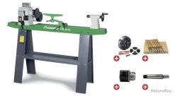 Pack Tour à Bois 306x900mm + Mandrin 100mm + Jeu 8 Burins + Mandrin à Couronne Holzstar PACK DB900