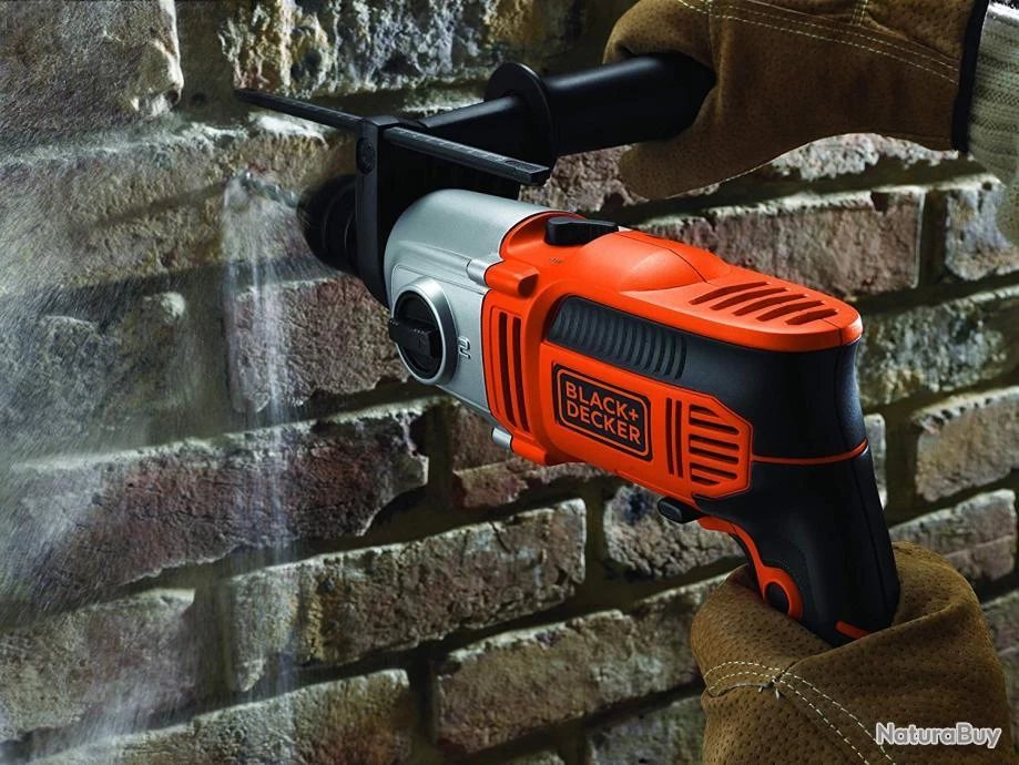 Black & Decker Perceuse à Percussion 850 W 62 Nm Mandrin Autoserrant 13 Mm à 2 Vitesses Avec Coffret KR8542K-QS Bla 2 Black & Decker Perceuse à Percussion 850 W 62 Nm Mandrin Autoserrant 13 Mm à 2 Vitesses Avec Coffret KR8542K-QS Bla – Image 2