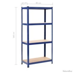 Étagère Charge Lourde De Rangement Bleu 80 X 40 X 160 Cm Acier Et MDF 02_0000705 15 Étagère Charge Lourde De Rangement Bleu 80 X 40 X 160 Cm Acier Et MDF 02_0000705 -Des outils pour votre vie. 00008 Etagere charge lourde de rangement bleu 80 x 40 x 160 cm acier et MDF 02 0000705