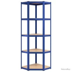 Étagère D'angle à 5 Niveaux Bleu Acier Et Bois D'ingénierie -Des outils pour votre vie. 00008 Etagere d angle a 5 niveaux Bleu Acier et bois d ingenierie
