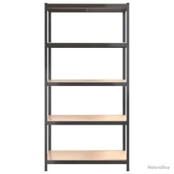 Étagère De Rangement 5 Niveaux Anthracite Acier Bois Ingénierie -Des outils pour votre vie. 00008 Etagere de rangement 5 niveaux Anthracite Acier bois ingenierie