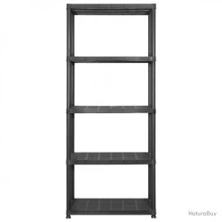 Étagère De Rangement à 5 Niveaux Noir 284x38x170 Cm Plastique 3059860 -Des outils pour votre vie. 00008 Etagere de rangement a 5 niveaux Noir 284x38x170 cm Plastique