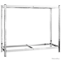 Porte-pneus à 2 Niveaux 4 Pcs Argenté 110x40x110 Cm Acier -Des outils pour votre vie. 00008 Porte pneus a 2 niveaux 4 pcs Argente 110x40x110 cm Acier