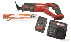 Einhell SCIE ELECTRIQUE KIT CHASSE+ BATTERIE 4AH +CHARGEUR+2 LAMES -Des outils pour votre vie. 00008 SCIE ELECTRIQUE KIT CHASSE BATTERIE 4AH CHARGEUR 2 LAMES