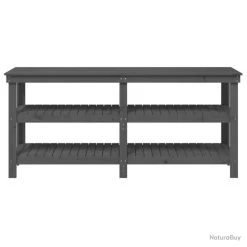 Banc De Travail Gris 181x50x80 Cm Bois De Pin Massif -Des outils pour votre vie. 00009 Banc de travail Gris 181x50x80 cm Bois de pin massif