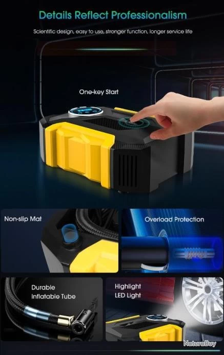 Carsun Gonfleur Compresseur Numérique Portable Idéal Pneus Matelas Gonflables Ballons Camping Plein 9 Carsun Gonfleur Compresseur Numérique Portable Idéal Pneus Matelas Gonflables Ballons Camping Plein – Image 9