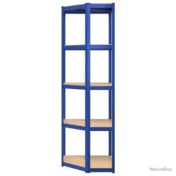 Étagère D'angle à 5 Niveaux Bleu Acier Et Bois D'ingénierie -Des outils pour votre vie. 00009 Etagere d angle a 5 niveaux Bleu Acier et bois d ingenierie