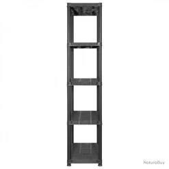 Étagère De Rangement à 5 Niveaux Noir 284x38x170 Cm Plastique 3059860 -Des outils pour votre vie. 00009 Etagere de rangement a 5 niveaux Noir 284x38x170 cm Plastique