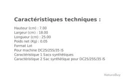 Lot De 5 Sacs Synthétique Pour Aspirateur DCP 25, DCI 35 S Sidamo -Des outils pour votre vie. 00009 Lot de 5 sacs synthetique pour aspirateur DCP 25 DCI 35 S Sidamo