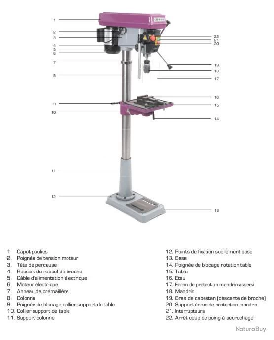 Perceuse A Colonne 160 X 34 X 65 Cm 600w STAR 20 PC Sidamo 3 Perceuse A Colonne 160 X 34 X 65 Cm 600w STAR 20 PC Sidamo – Image 3
