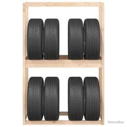 Porte-pneus 120x40x180 Cm Bois De Pin Massif -Des outils pour votre vie. 00009 Porte pneus 120x40x180 cm Bois de pin massif
