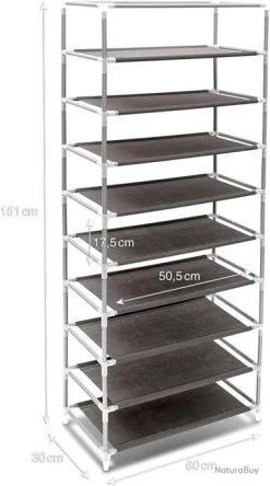 Armoire étagères à Chaussures En Tissu Pliante 36 Paires De Chaussures Gris 13_0000255 -Des outils pour votre vie. 00010 Armoire etageres a chaussures en tissu pliante 36 paires de chaussures gris 13 0000255