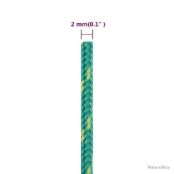 Corde De Bateau Vert 2 Mm 50 M Polypropylène -Des outils pour votre vie. 00010 Corde de bateau Vert 2 mm 50 m Polypropylene