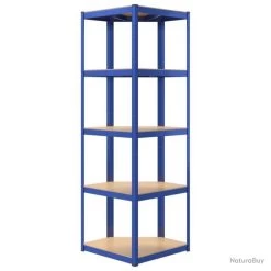Étagère D'angle à 5 Niveaux Bleu Acier Et Bois D'ingénierie -Des outils pour votre vie. 00010 Etagere d angle a 5 niveaux Bleu Acier et bois d ingenierie